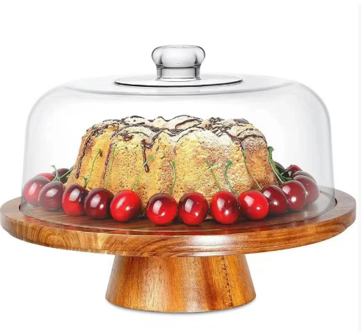 Wooden dessert plate - natural wood color
