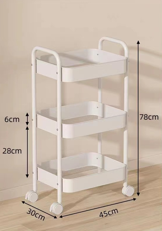 Three-layer white storage rack