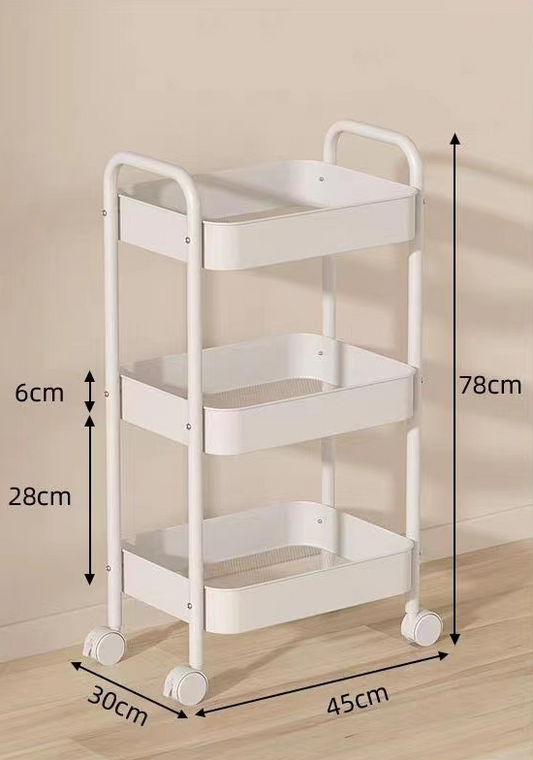 Three-layer white storage rack
