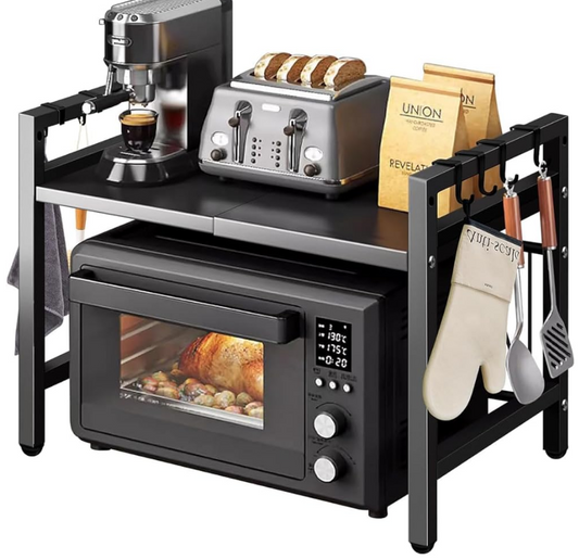 Heat-treated storage rack, black single-layer M-shaped shelf