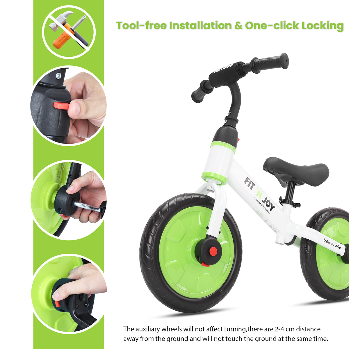 UBRAVOO Fit 'n Joy Kinderfahrrad Fahrräder, 4-in-1 Laufrad für Kinder mit Pedalen und Stützrädern, Trike-to-Bike Kinderrad für Jungen und Mädchen von 2 bis 5 Jahren (Rosa)