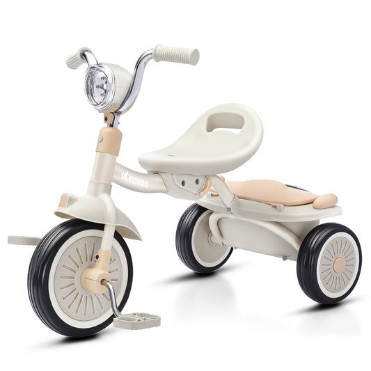 UBRAVOO Baby Dreirad, Klappbares Kleinkind-Dreirad mit Pedalen, Coole Lichter, Robuste Räder und Bequemer Sitz, Baby Erstes Lauflern-Dreirad für 1-5 Jahren im Alter Mädchen und Jungen (Blau)