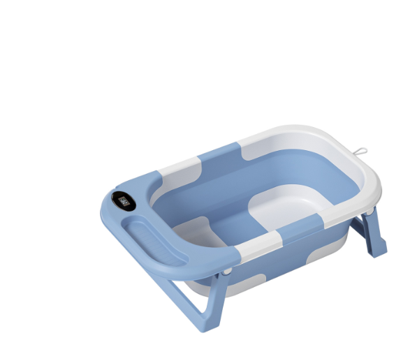 Baby Bath with Thermometer, Foldable Baby Bathtub, Non-Slip Portable Folding Bath with Seat Mat, Baby Bathtub, Baby Bathtub, Portable Travel Bathtub for Newborns from 0-36 Months baby bath tub baby bath