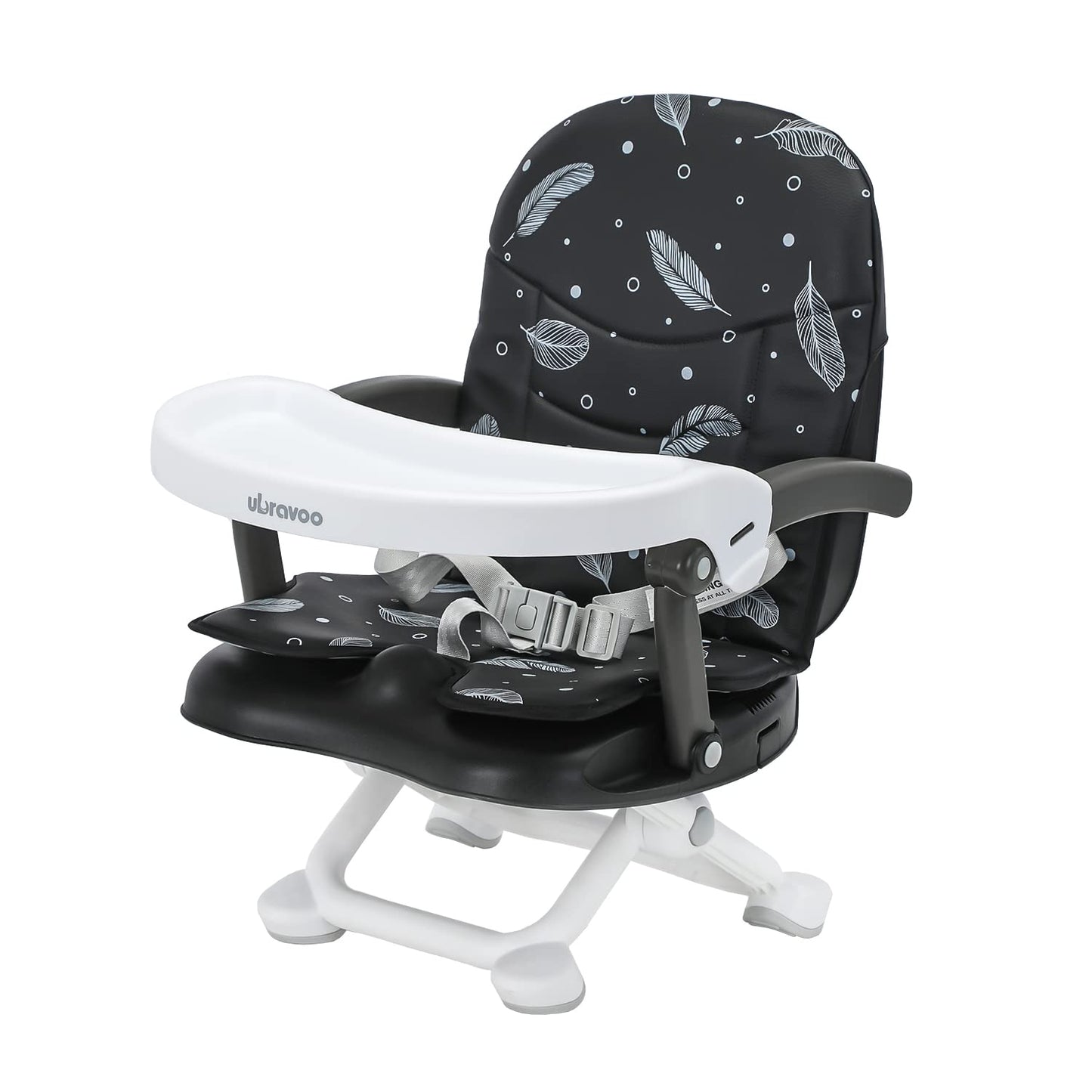 UBRAVOO 2in1 Portable Toddler Booster Seat, Grow with Baby Booster Seat for Dining Table with Removable Tray & Seat Pad, high Chair for Travel, ACE1013 Pink Flamingos